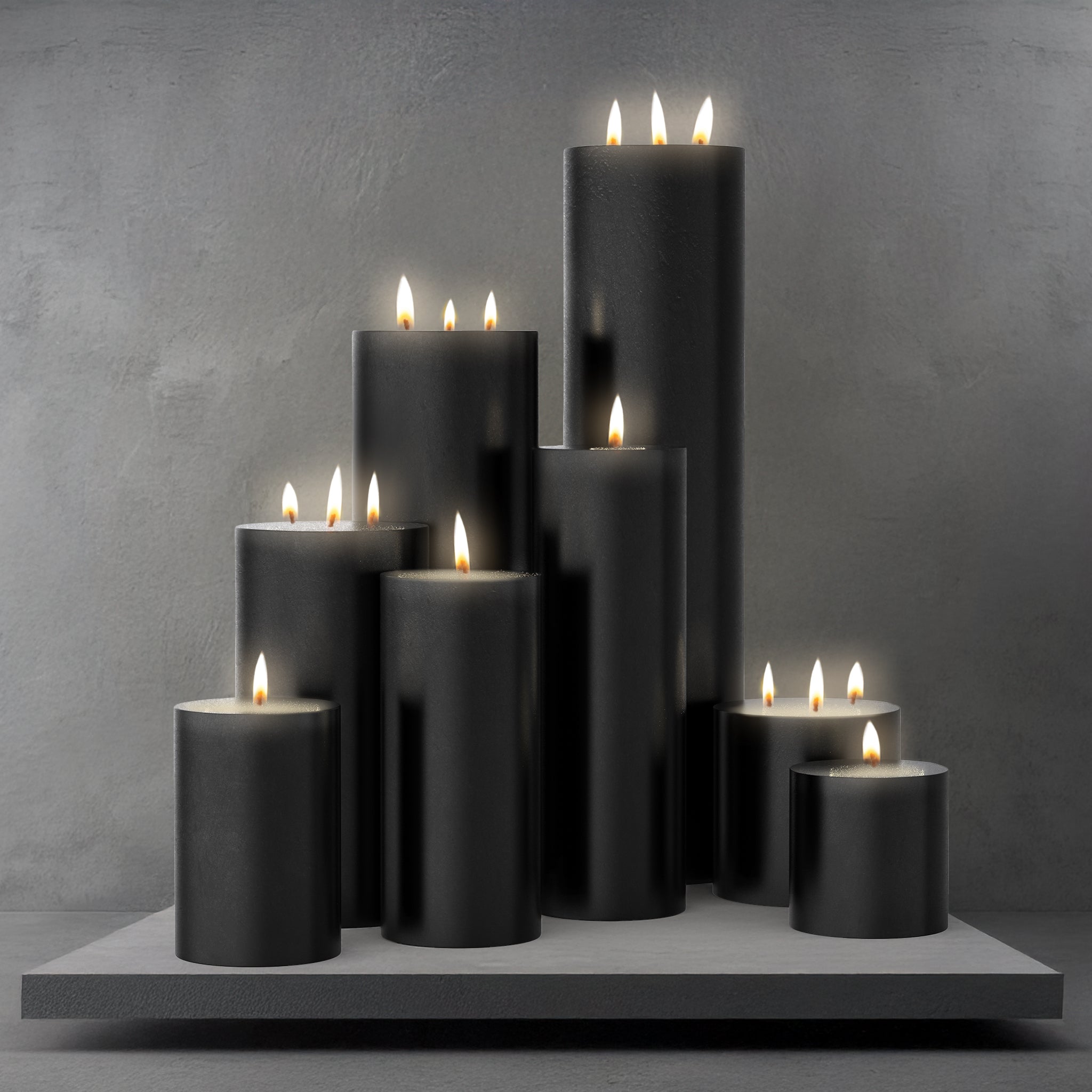 Black Pillar Candles