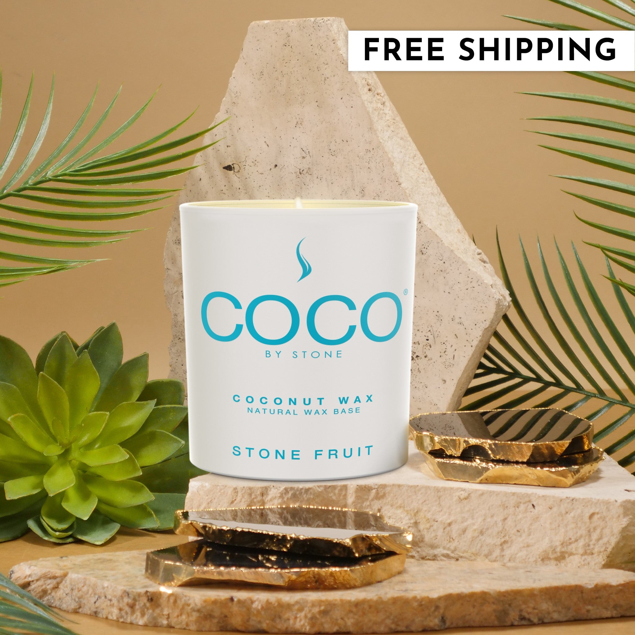 Stone Fruit Natural Coconut Apricot Wax Candle