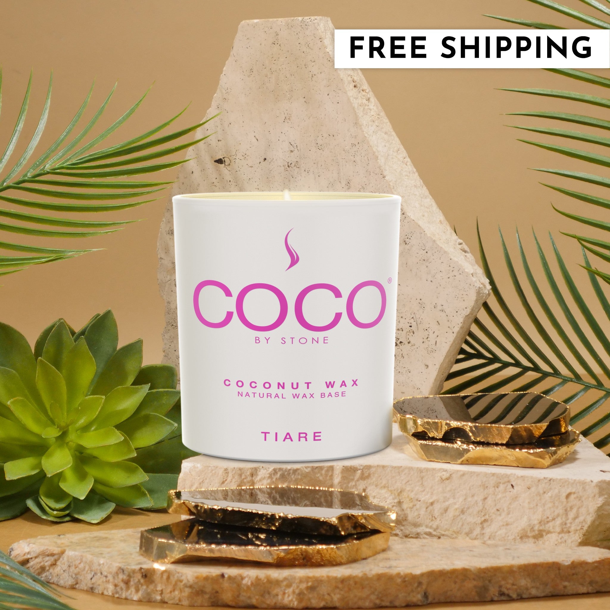 Tiare Natural Coconut Apricot Wax Candle