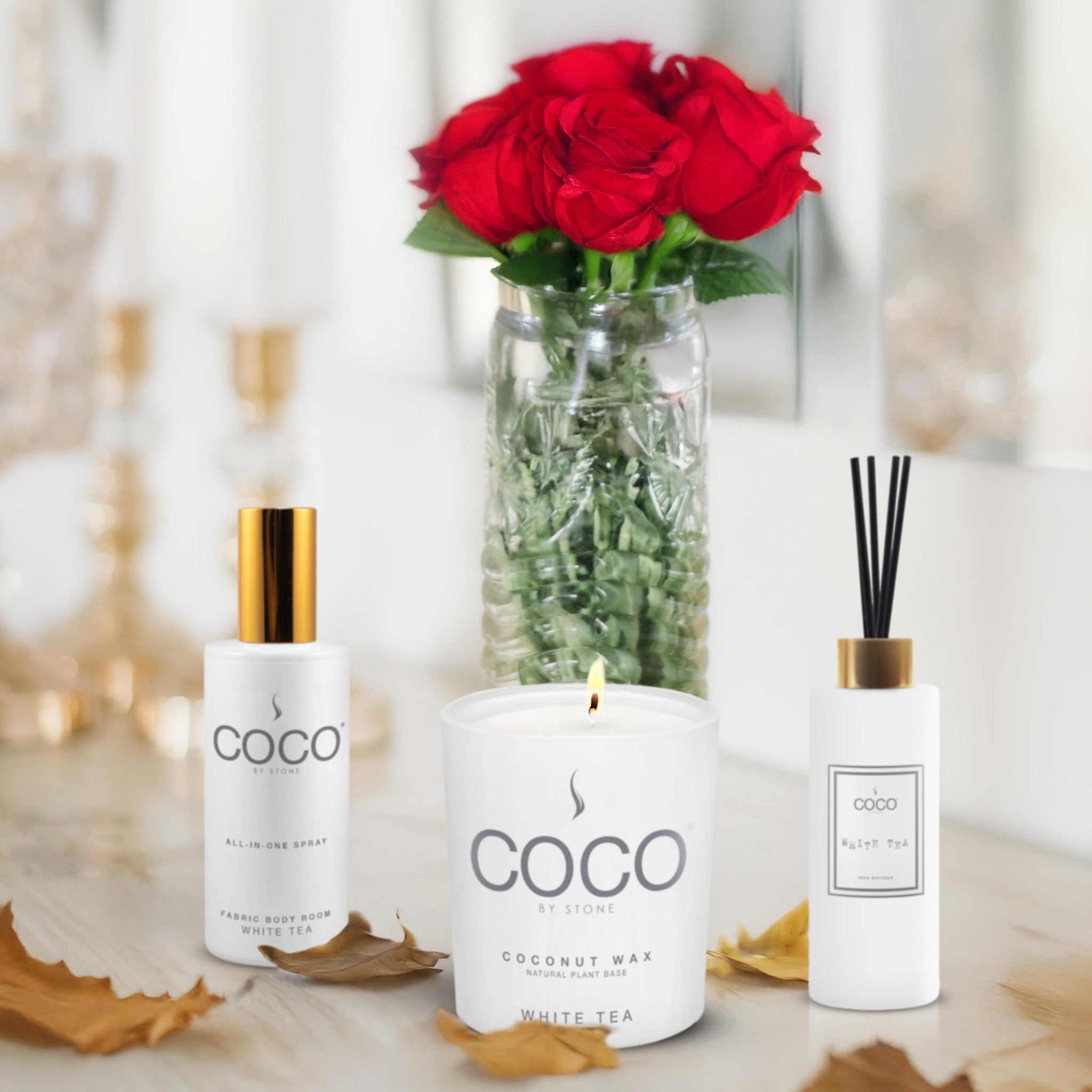 5oz Diffuser, 5oz Room Spray and 11oz Candle Gift Pack (White Tea)