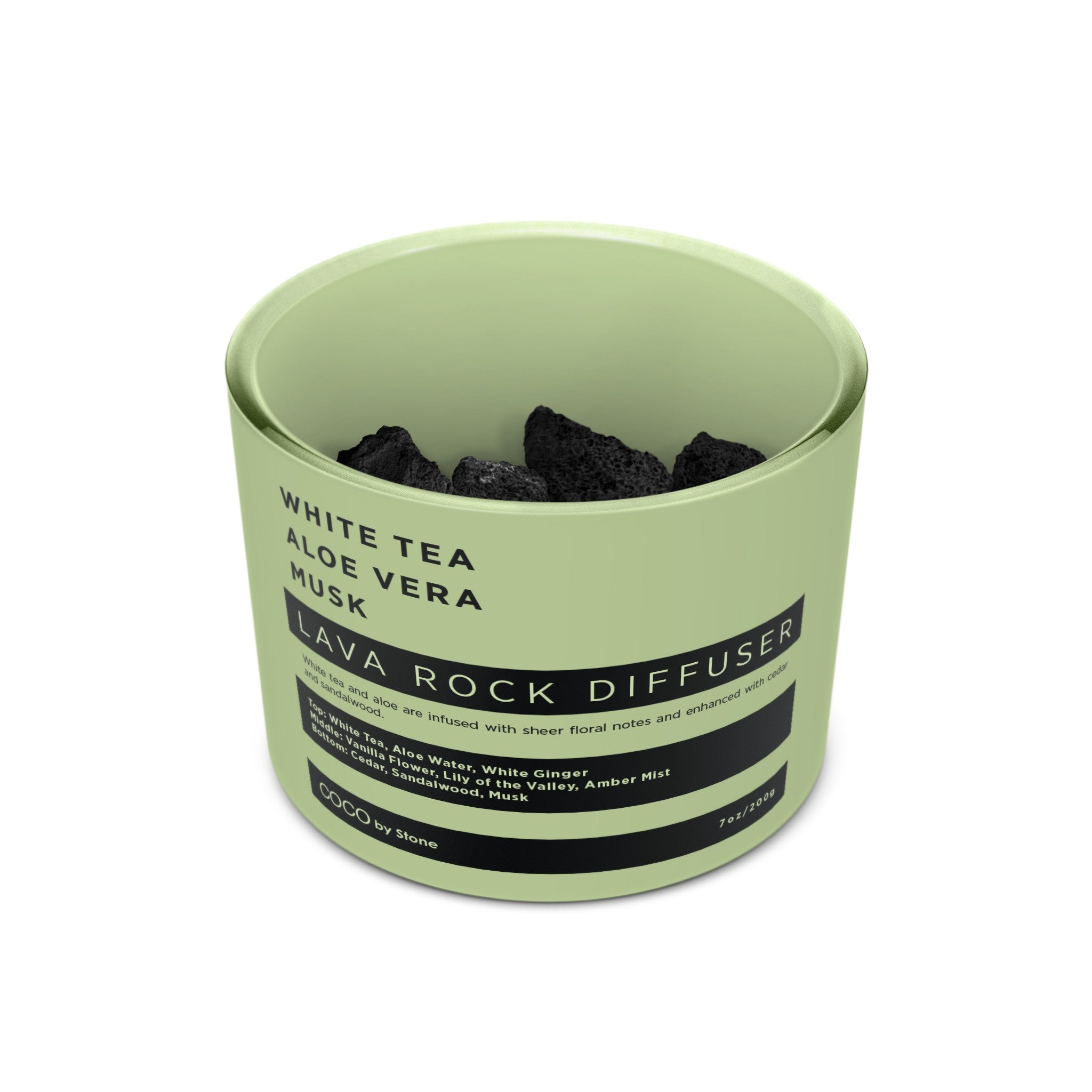 Lava Rock Diffuser with Oil Starter Pack (White Tea | Aloe Vera | Musk)