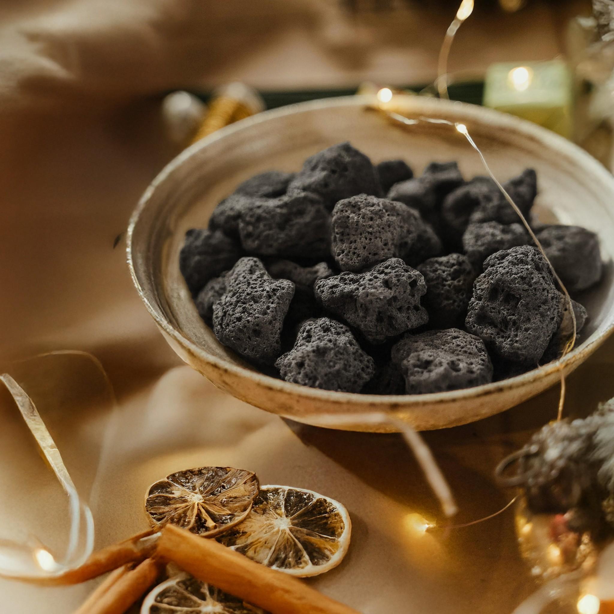 Scented Lava Rocks with Oil Starter Pack (Oud Wood | Cardamom | Cedar)