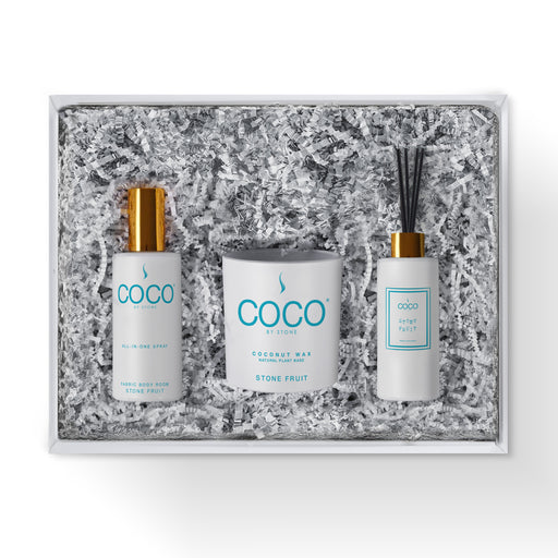 5oz Diffuser, 5oz Room Spray and 11oz Candle Gift Pack (Stone Fruit)