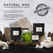 Fragrance-inspired wax candle displayed on a table with elegant decor accents