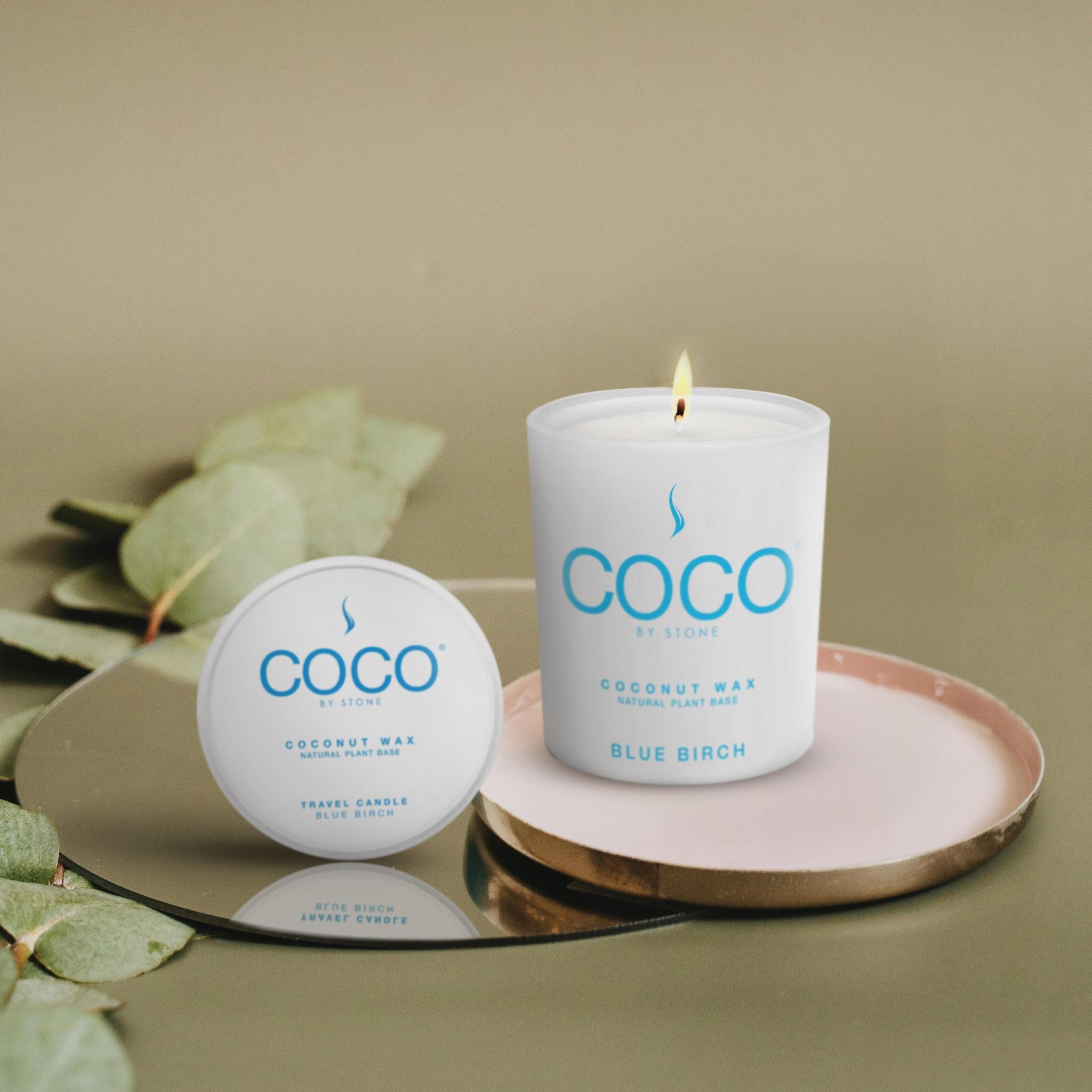 Blue Birch Natural Coconut Apricot Wax Candle