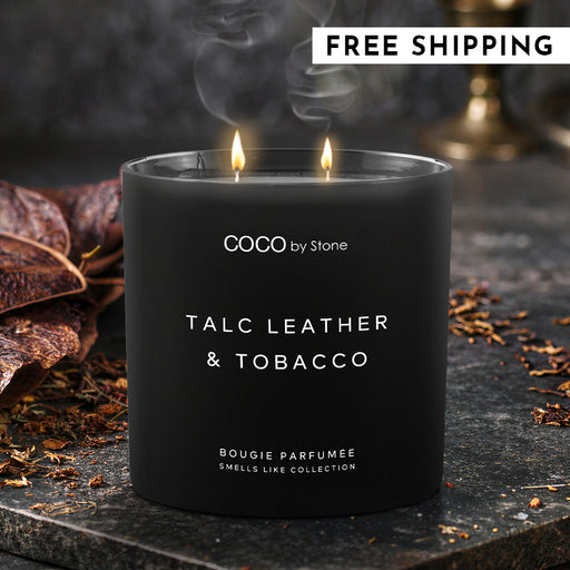15oz Smells Like Talc Leather & Tobacco Candle