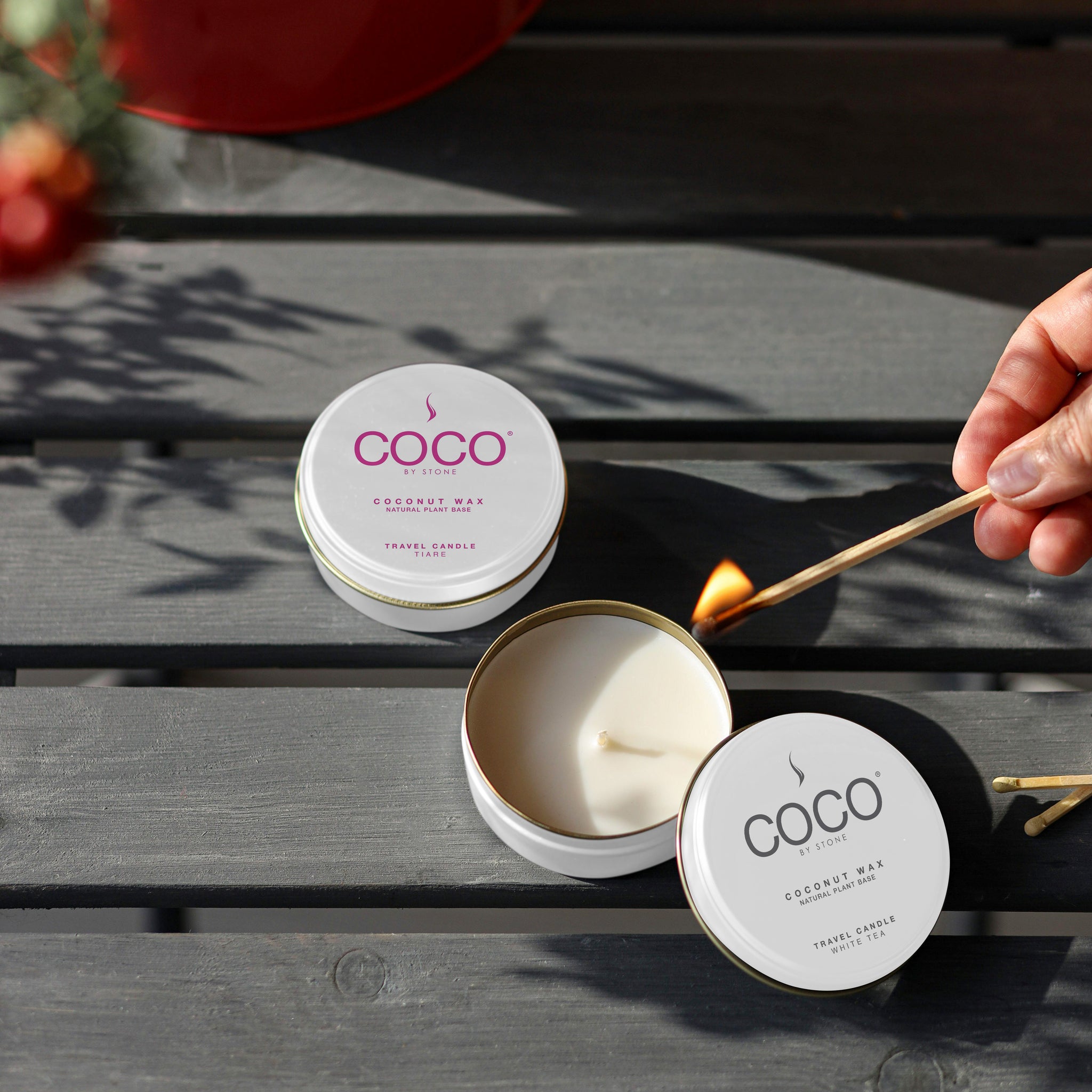3.5oz Tiare Natural Coconut Apricot Wax Travel Tin Candle