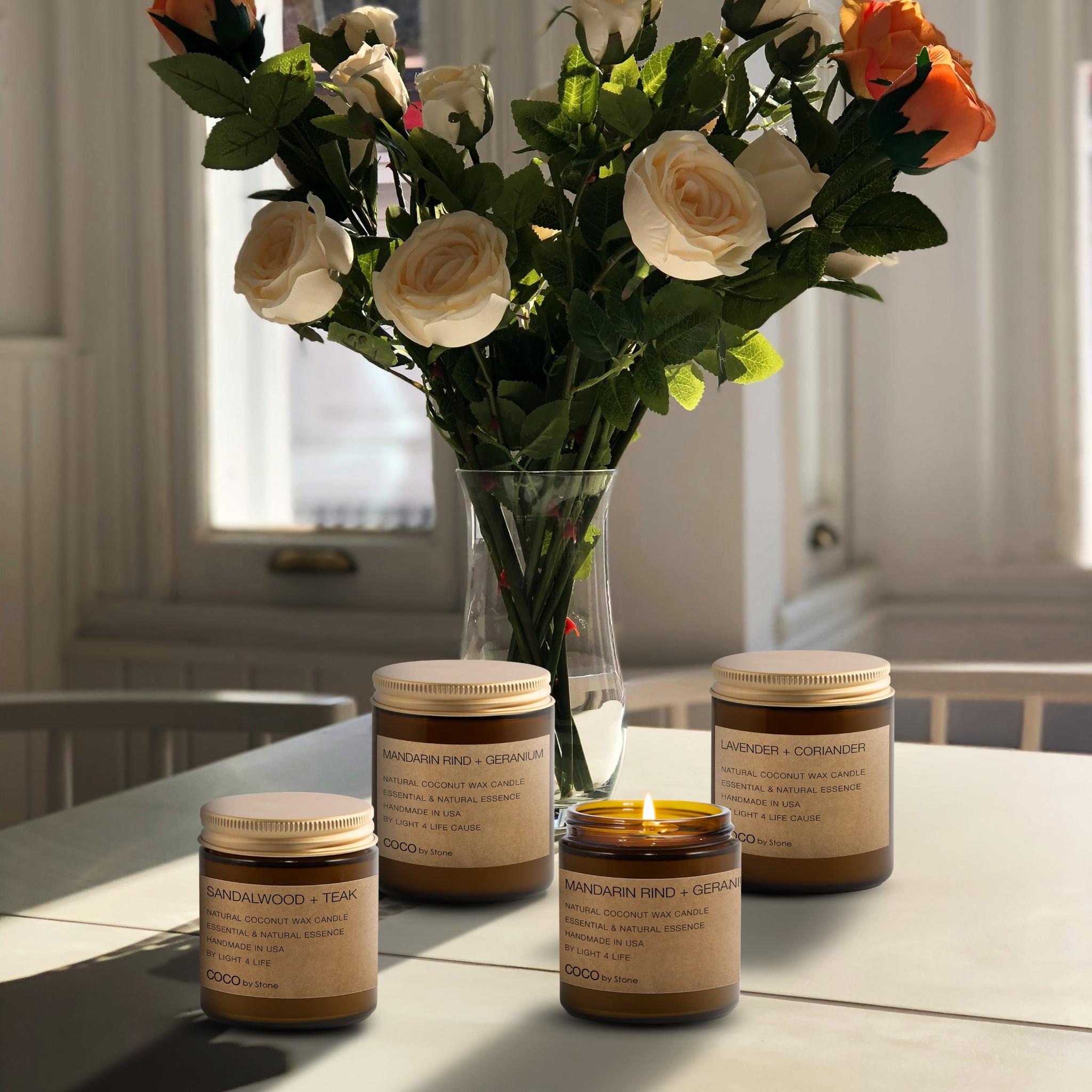 7.2oz Eucalyptus + Tea Tree Natural Coconut Apricot Wax Candle
