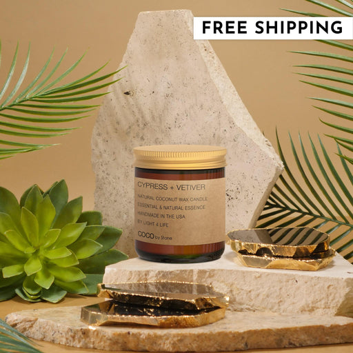 3.5oz Cypress + Vetiver Natural Coconut Apricot Wax Candle