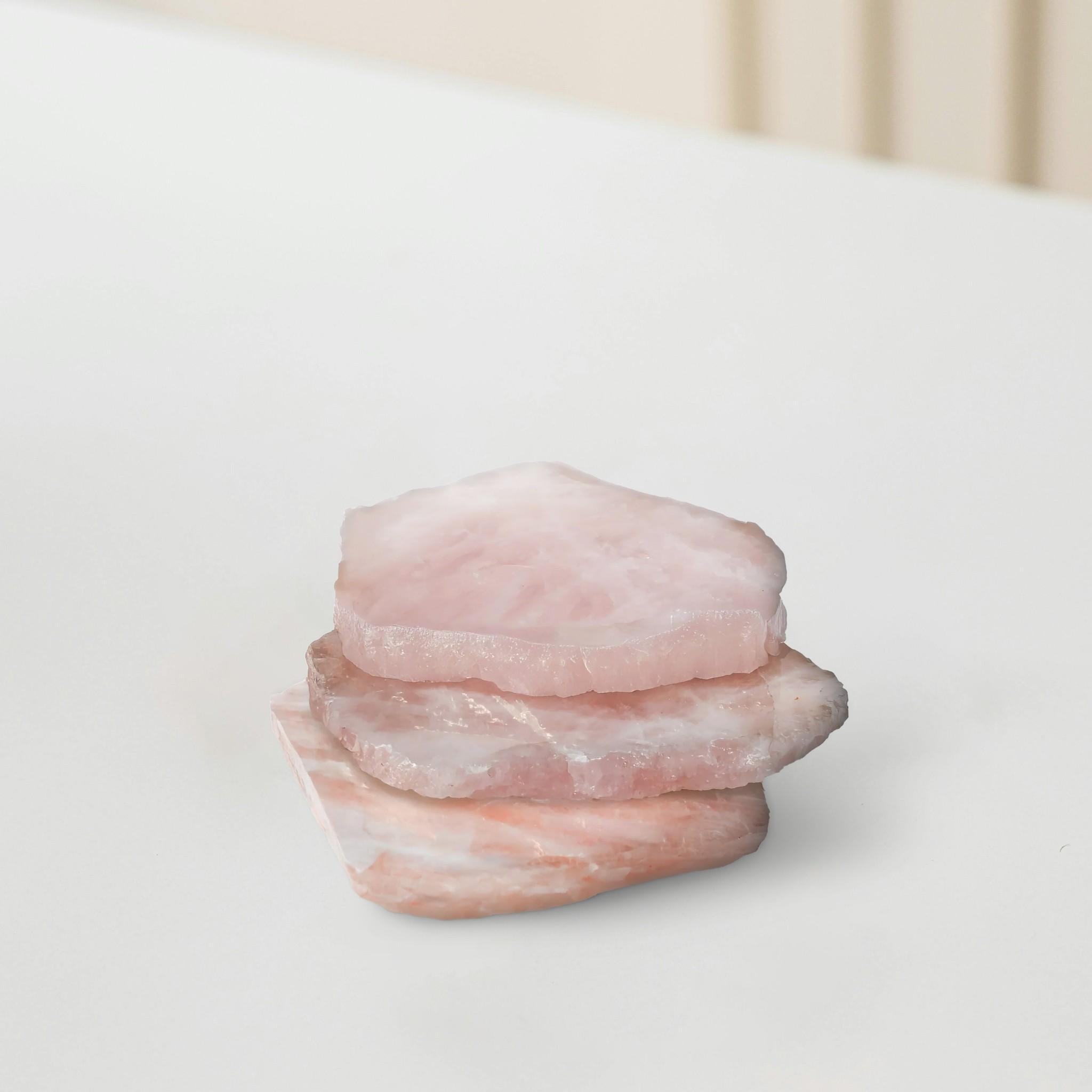 Rose Quartz Crystal Coaster