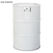 White industrial drum with label on a white background