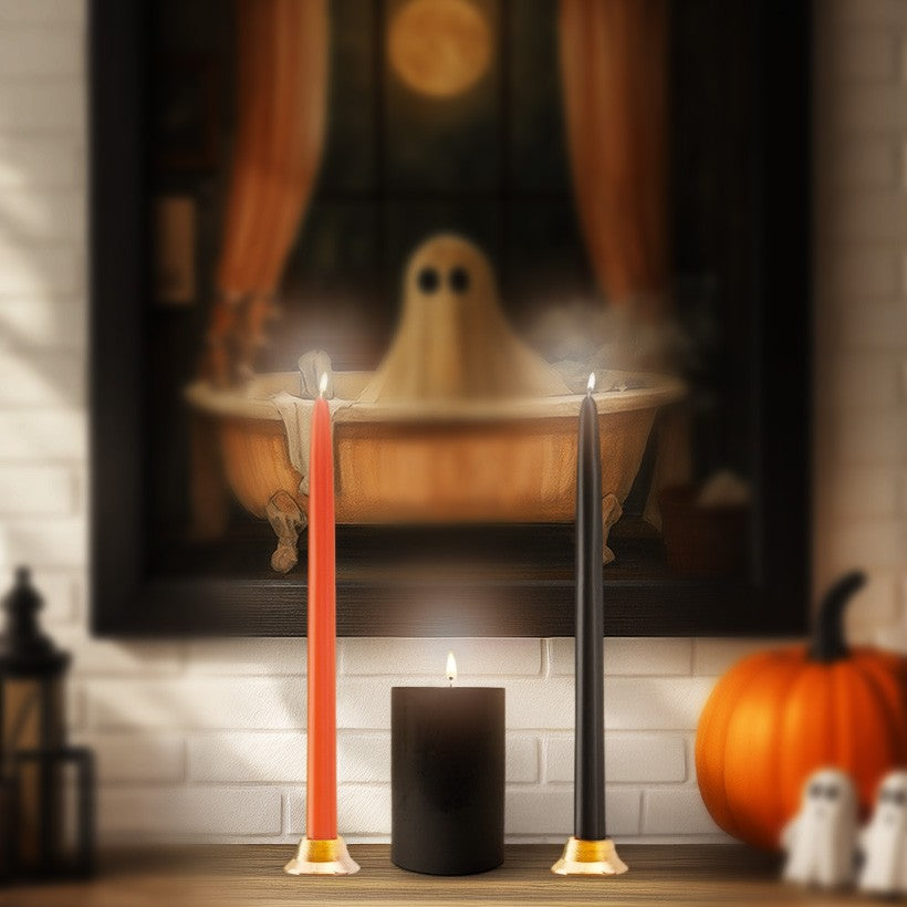12" Joint Wick Orange Pair Candle
