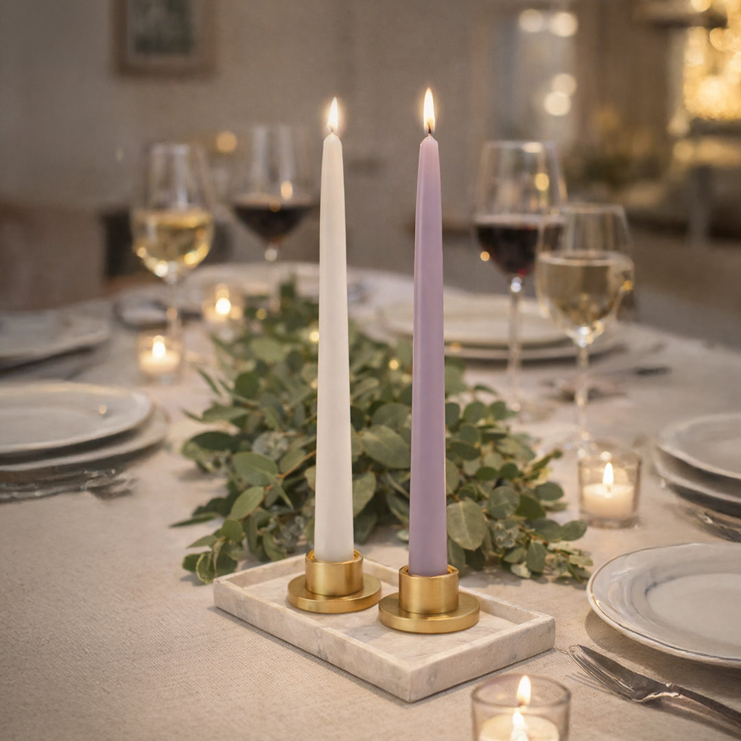 12" Joint Wick Ivory Pair Candle