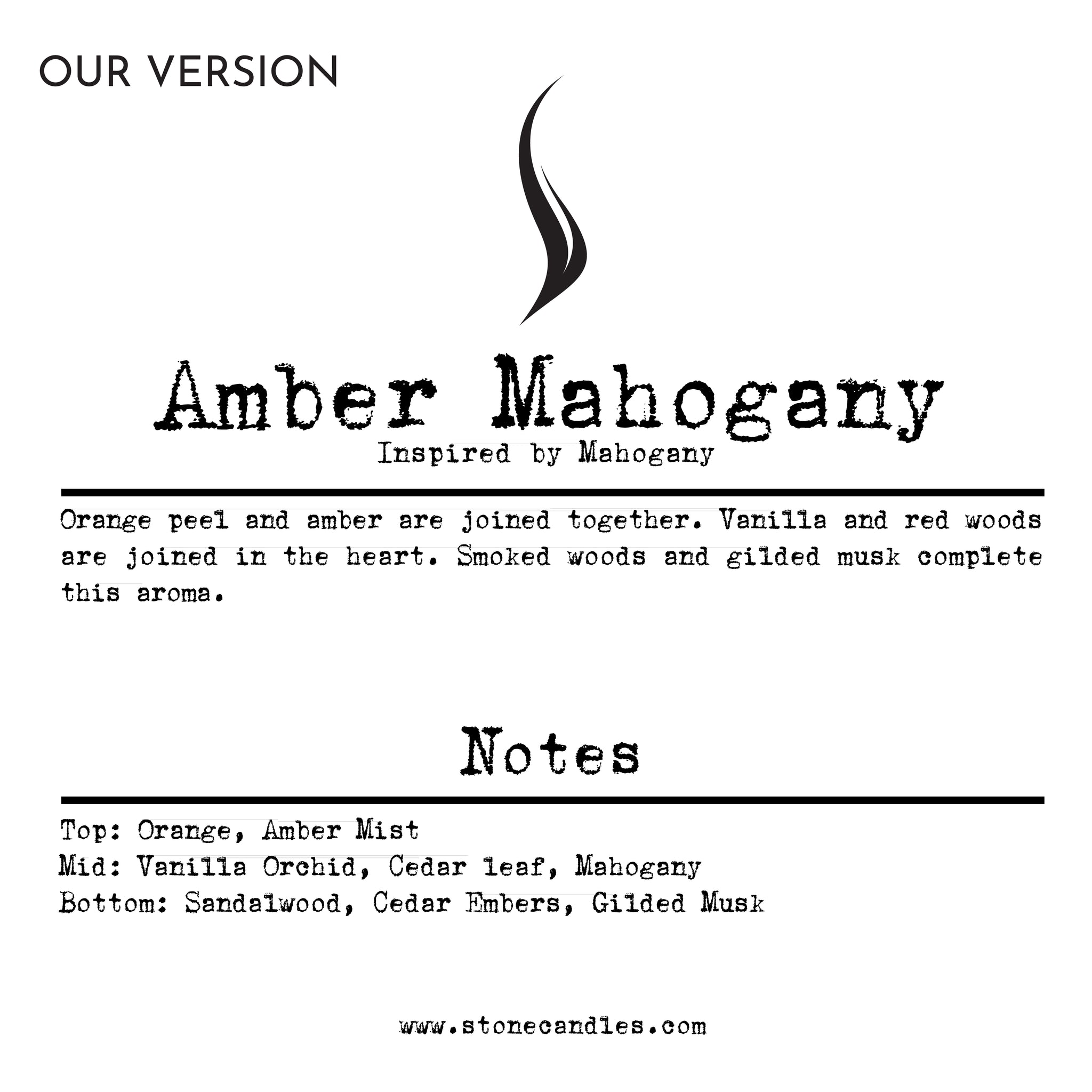 Amber Mahogany (Our version) Sample Scent Strip