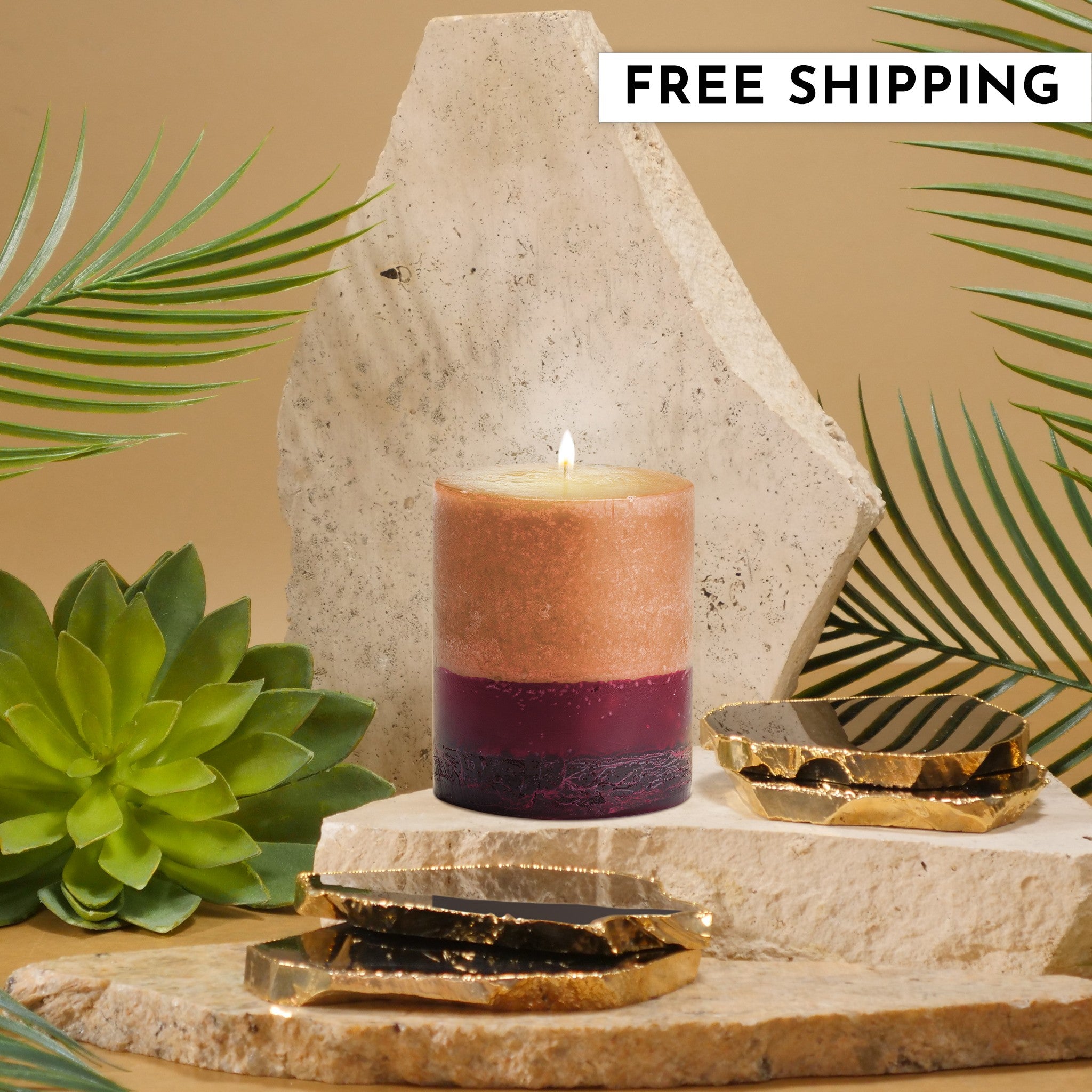 Stone Candles Scented Pillar Karachi Blood Orange #scent_Karachi Blood Orange