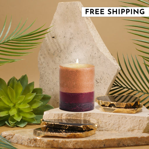 Stone Candles Scented Pillar Karachi Blood Orange #scent_Karachi Blood Orange