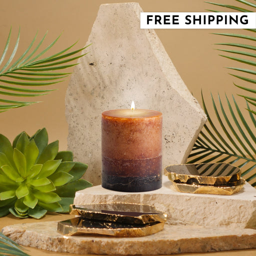 Stone Candles Scented Pillar Nag Champa #scent_Nag Champa