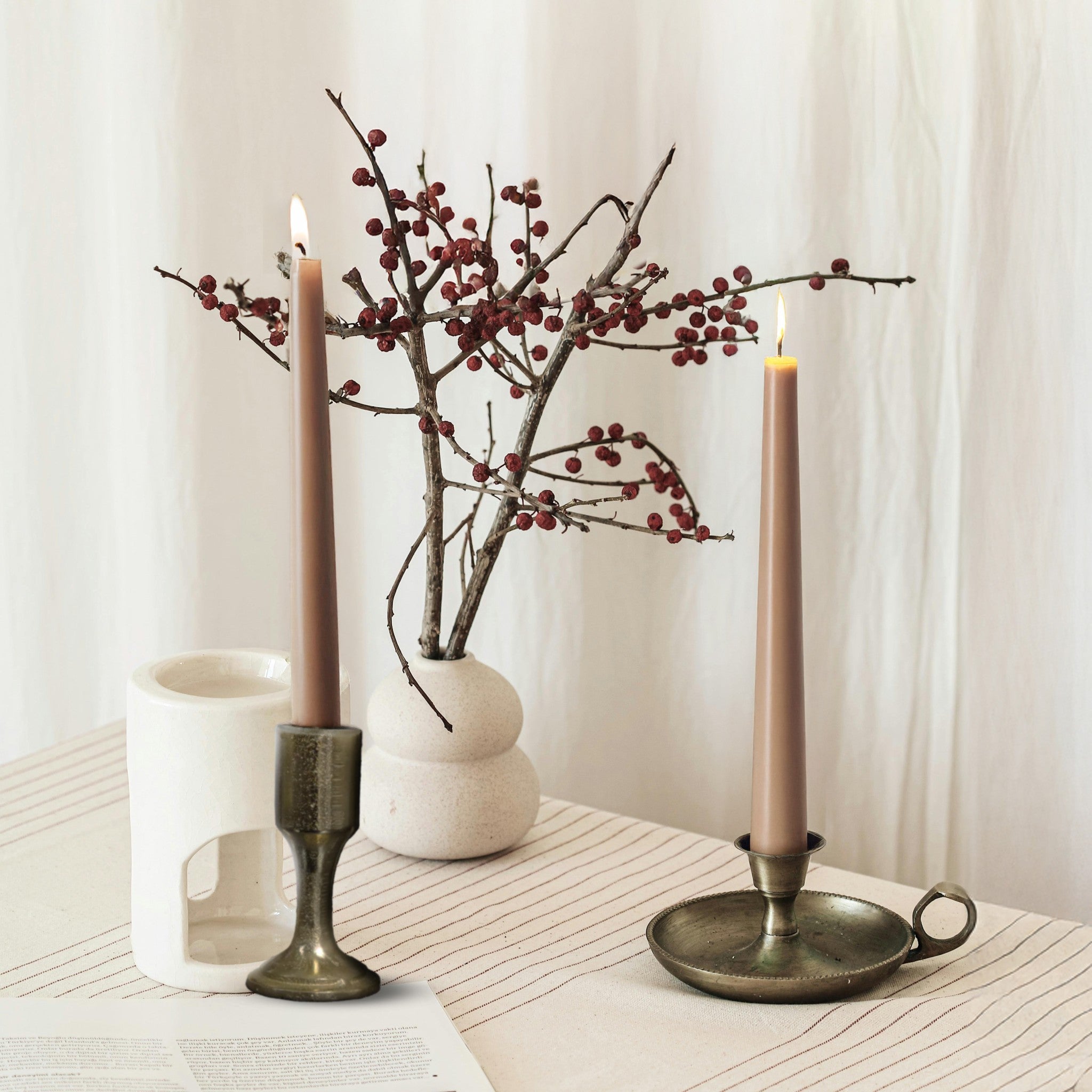 6" Joint Wick Brown Pair Candle