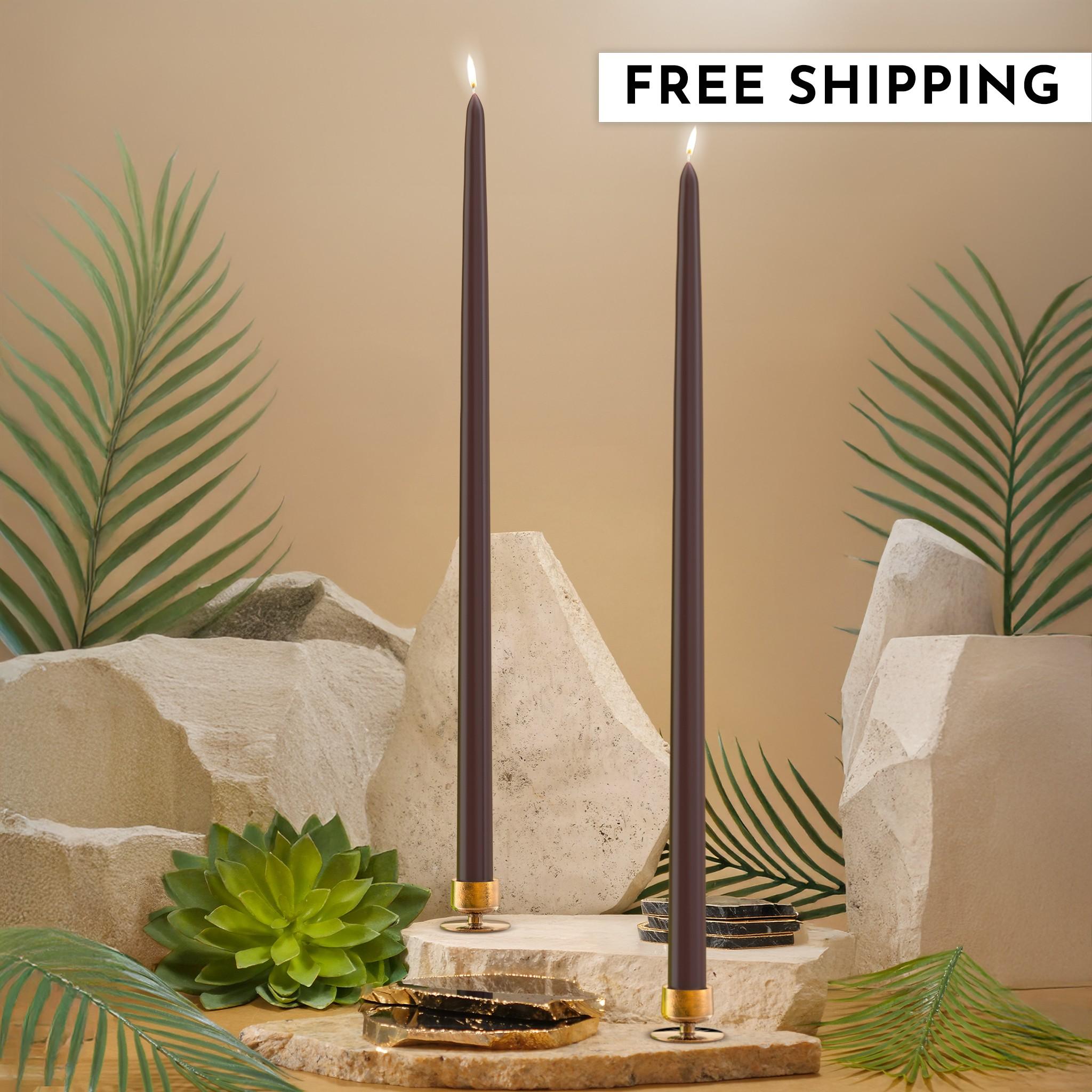 18" Joint Wick Burgundy Pair Candle