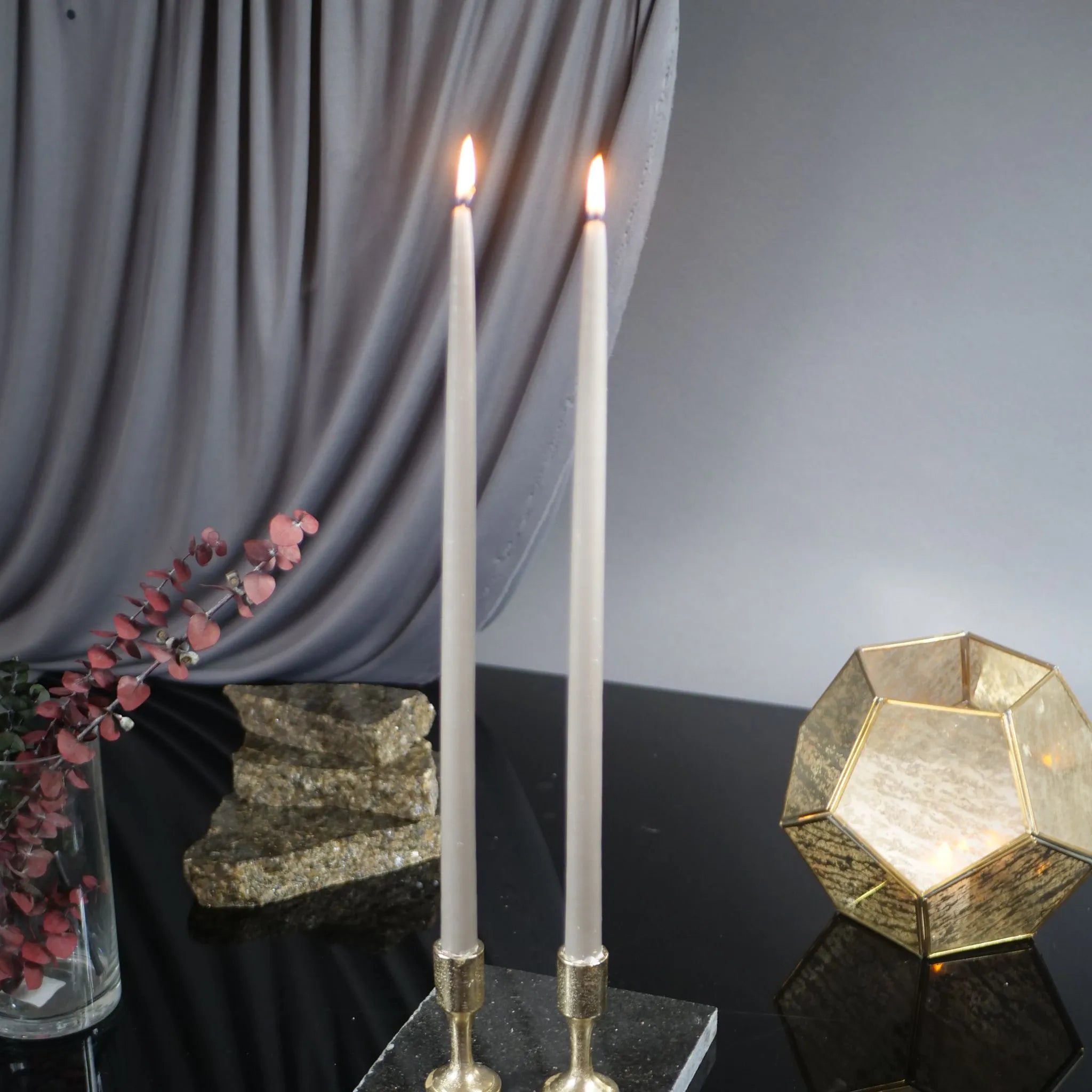 18" Joint Wick Grey Pair Candle