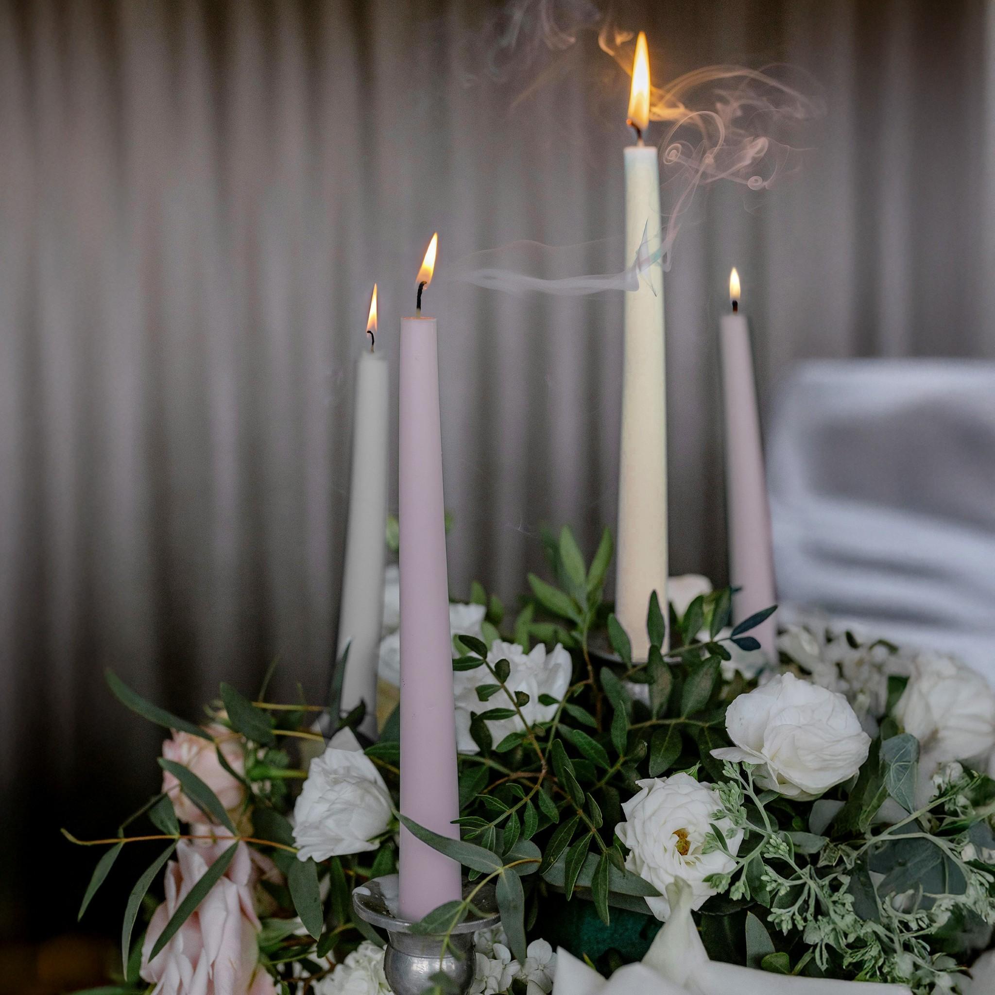 12" Joint Wick Ivory Pair Candle