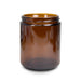8 oz straight-sided jar with a brown amber color made of metal and plastic