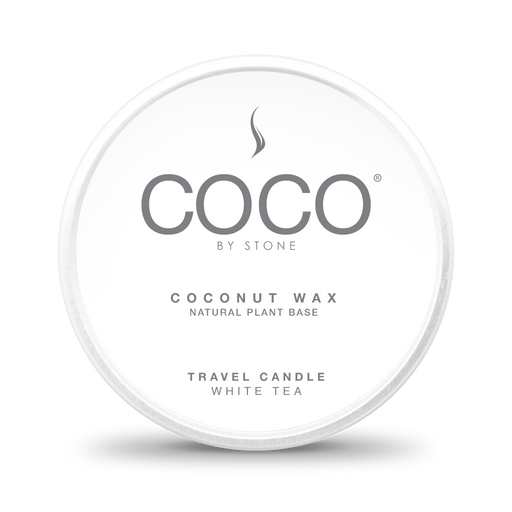 3.5oz White Tea Natural Coconut Apricot Wax Travel Tin Candle