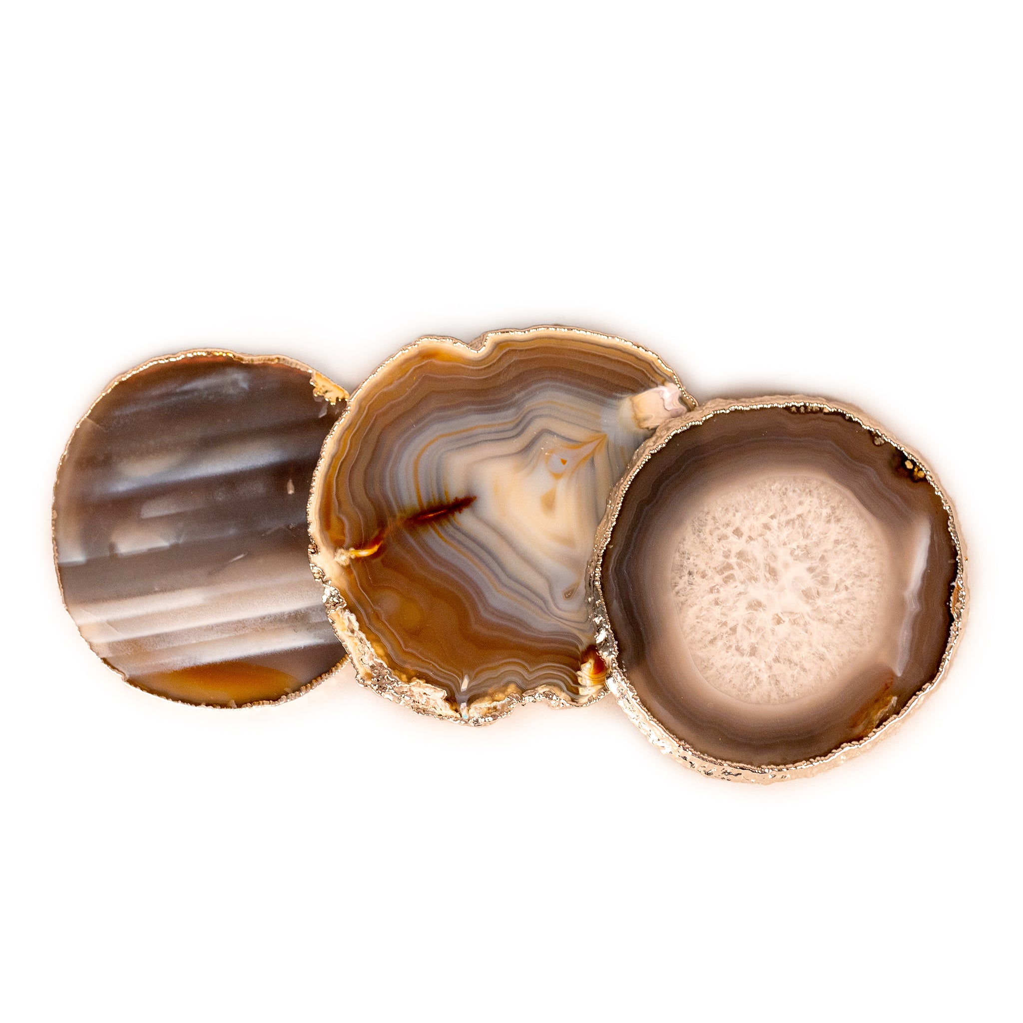 Natural Stone Silver Chrome Agate Coaster