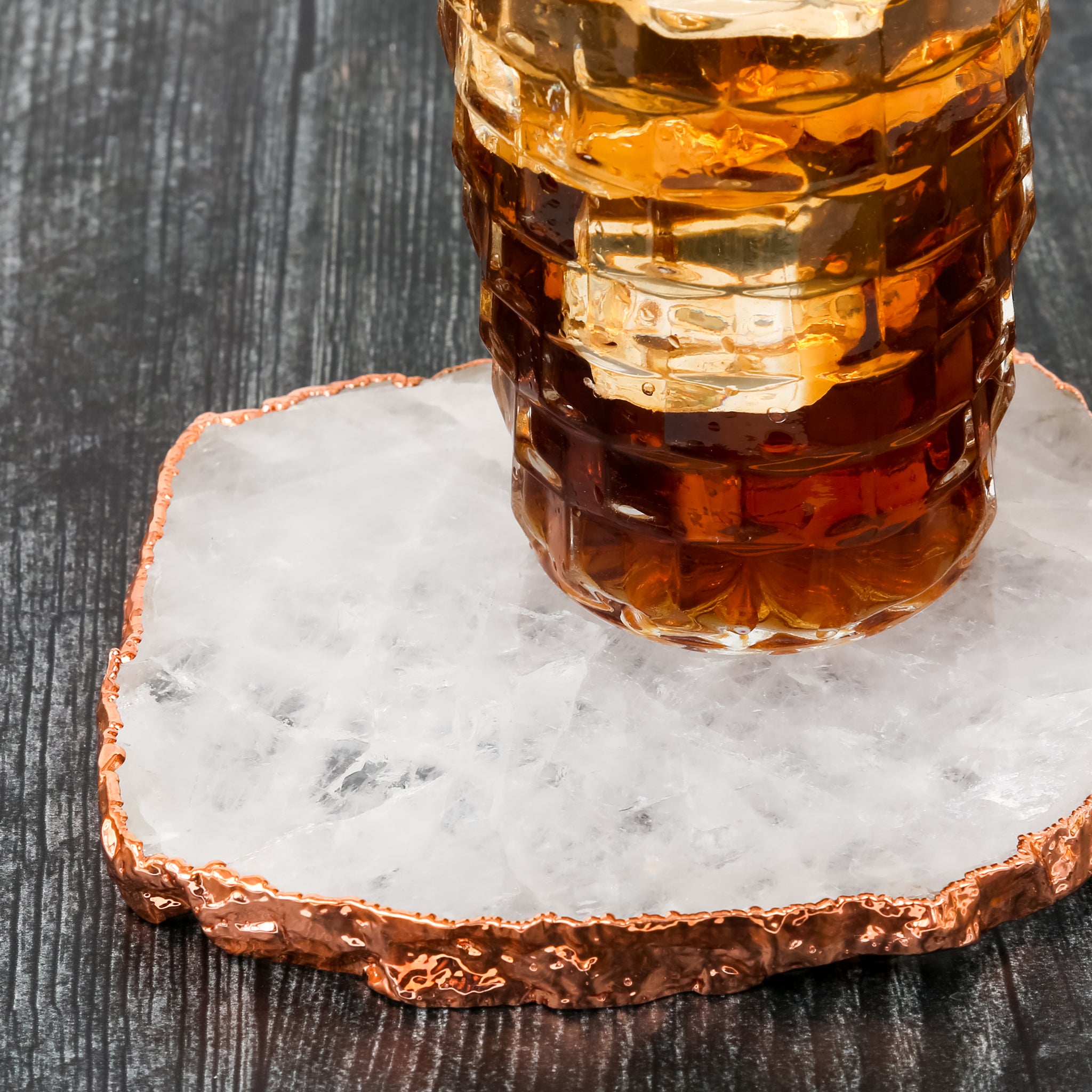 Clear Quartz Crystal Coaster (Copper sides)