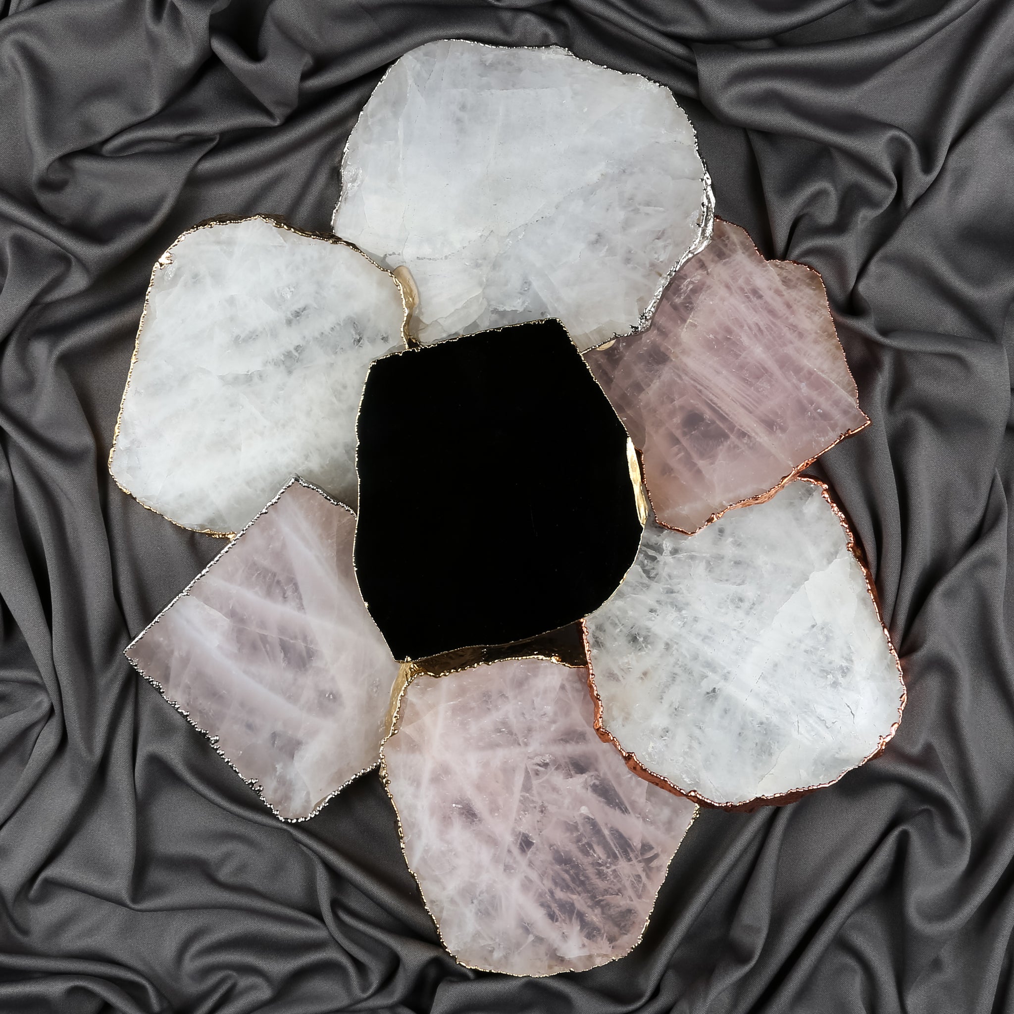 Clear Quartz Crystal Coaster (Copper sides)