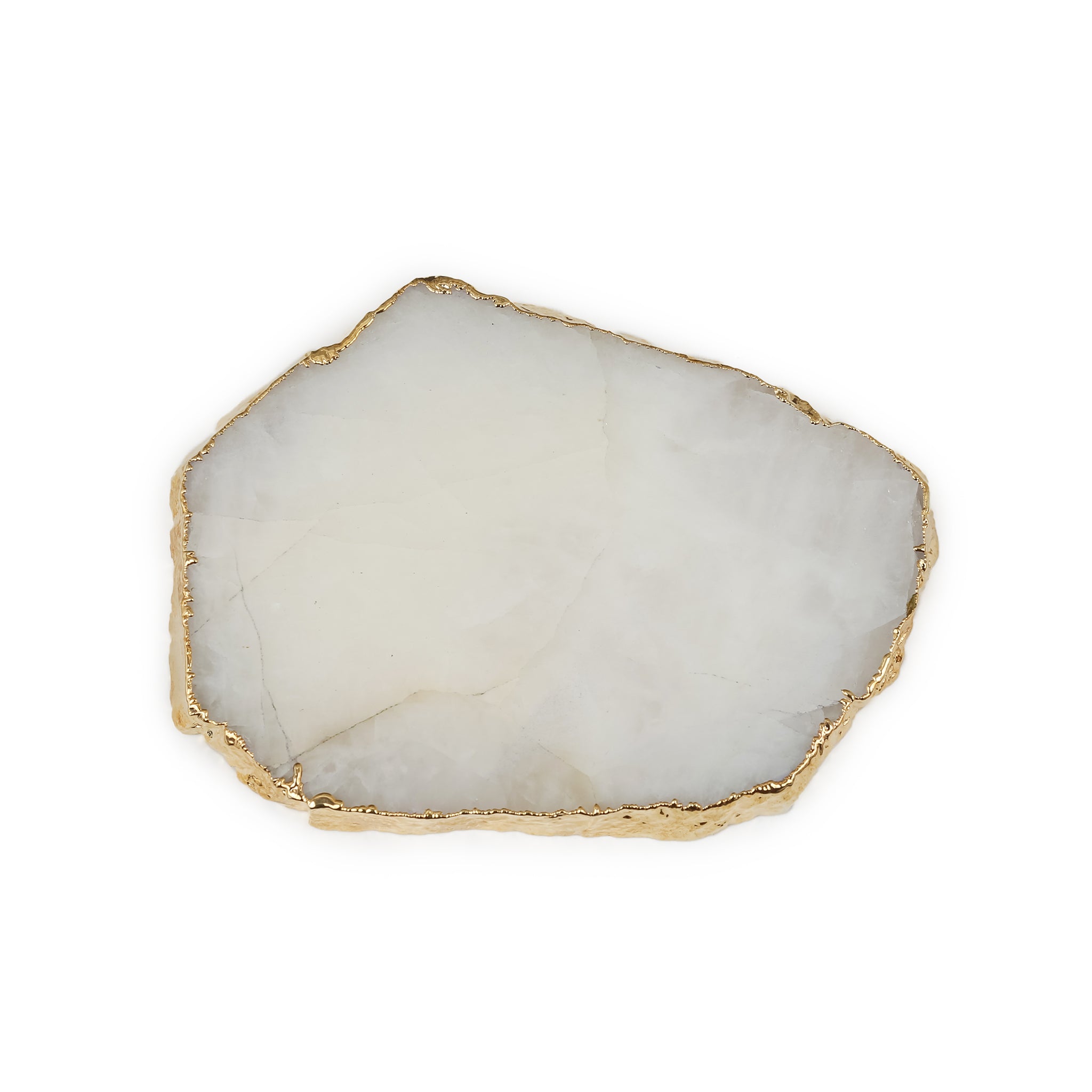 Clear Quartz Crystal Coaster (Gold sides)