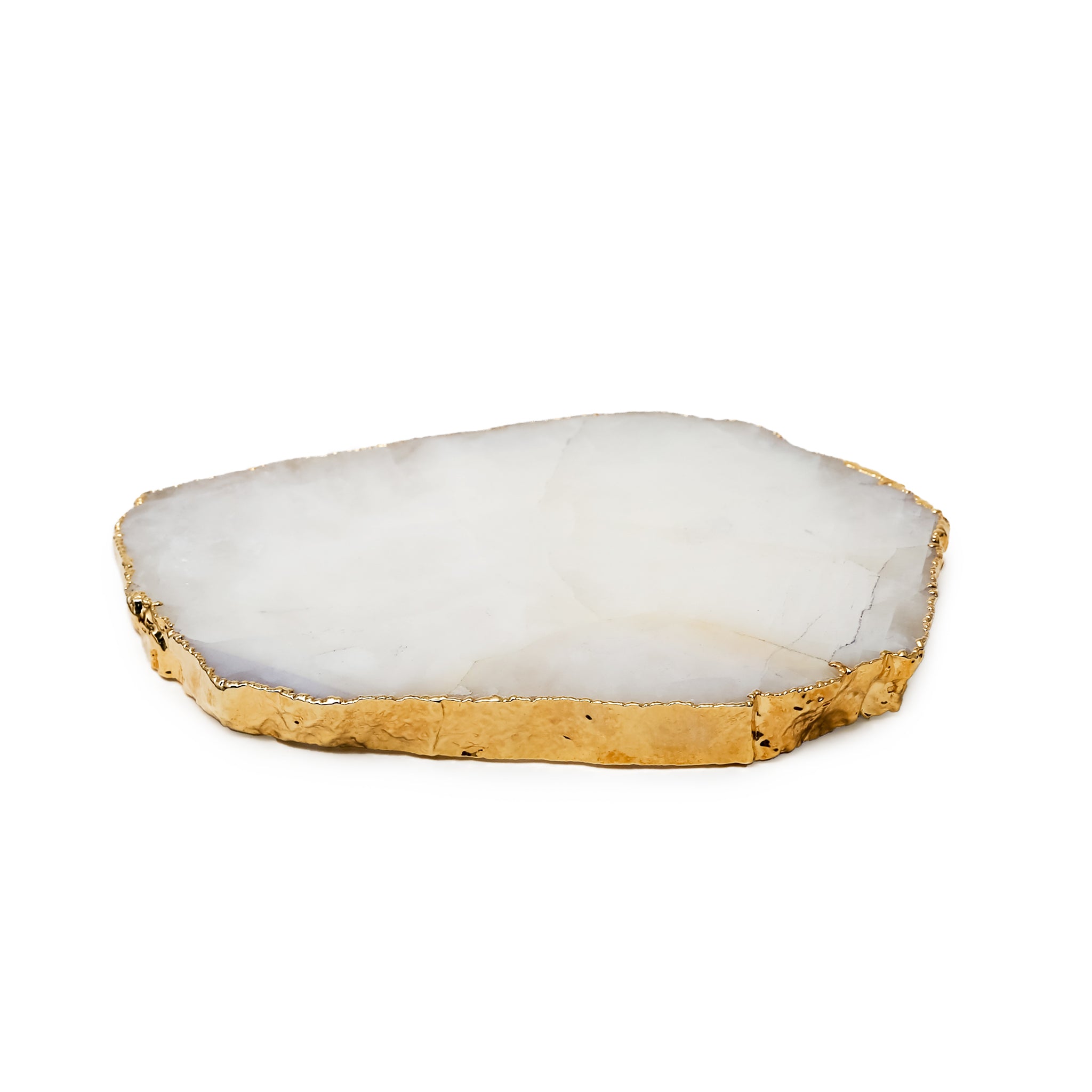 Clear Quartz Crystal Coaster (Gold sides)