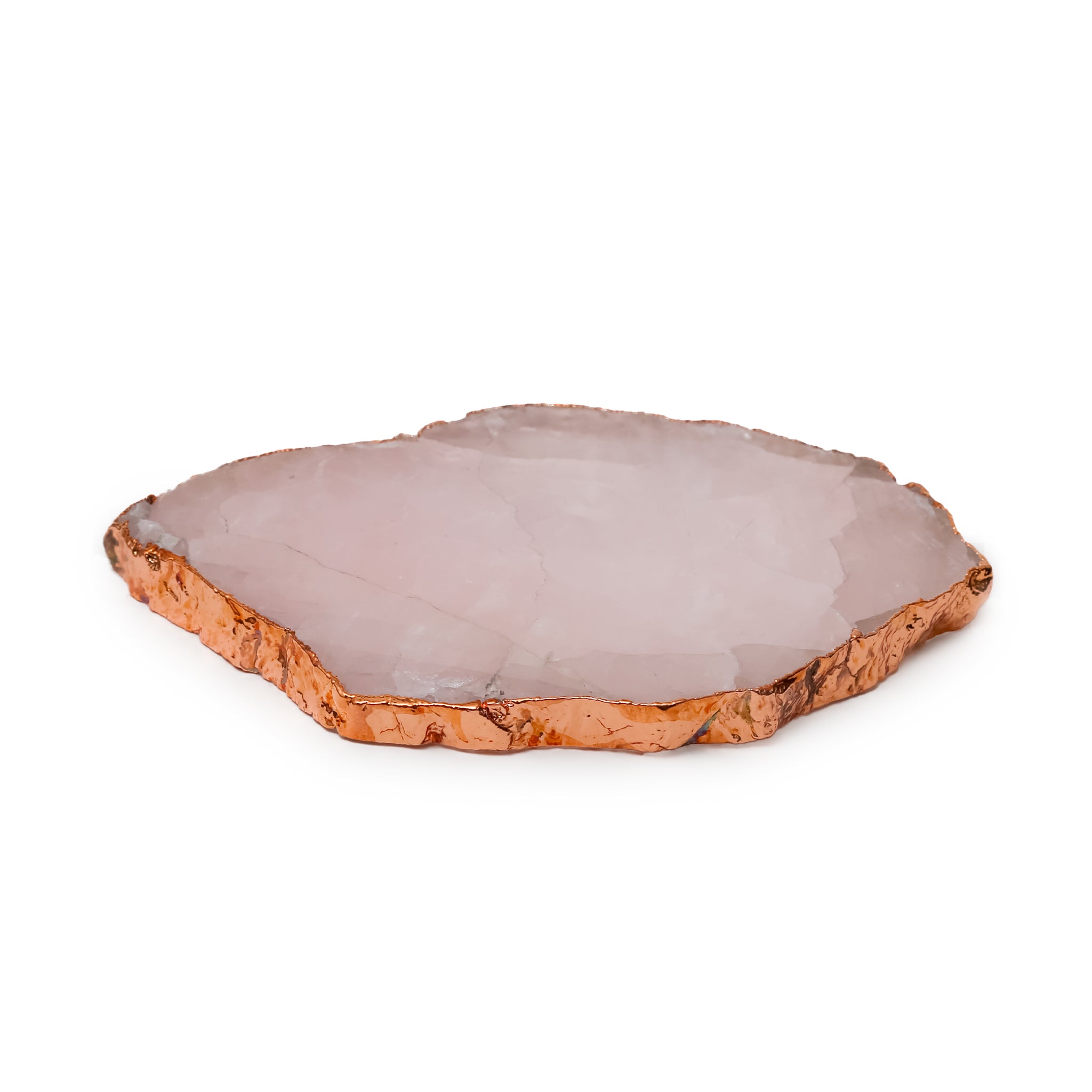 Rose Quartz Crystal Coaster (Copper sides)