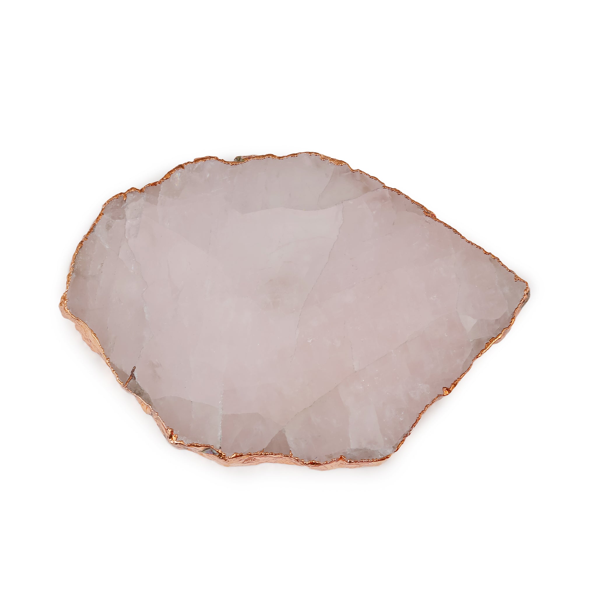 Rose Quartz Crystal Coaster (Copper sides)
