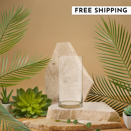 Stone Candles Candle Holder Glass Vessel 5"x10"