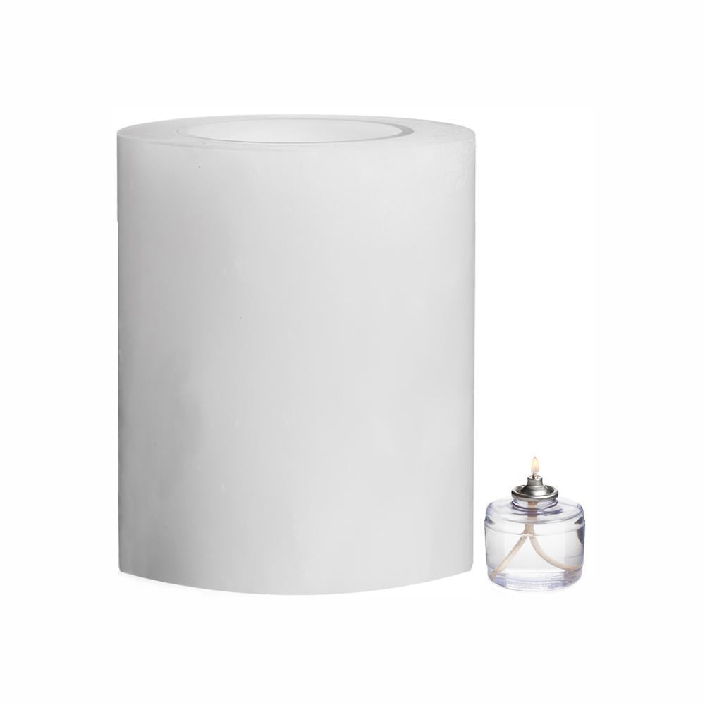 Stone Candles Luminaries White 4x5