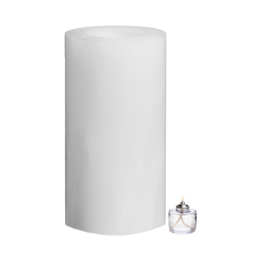 Stone Candles Luminaries White 4x8