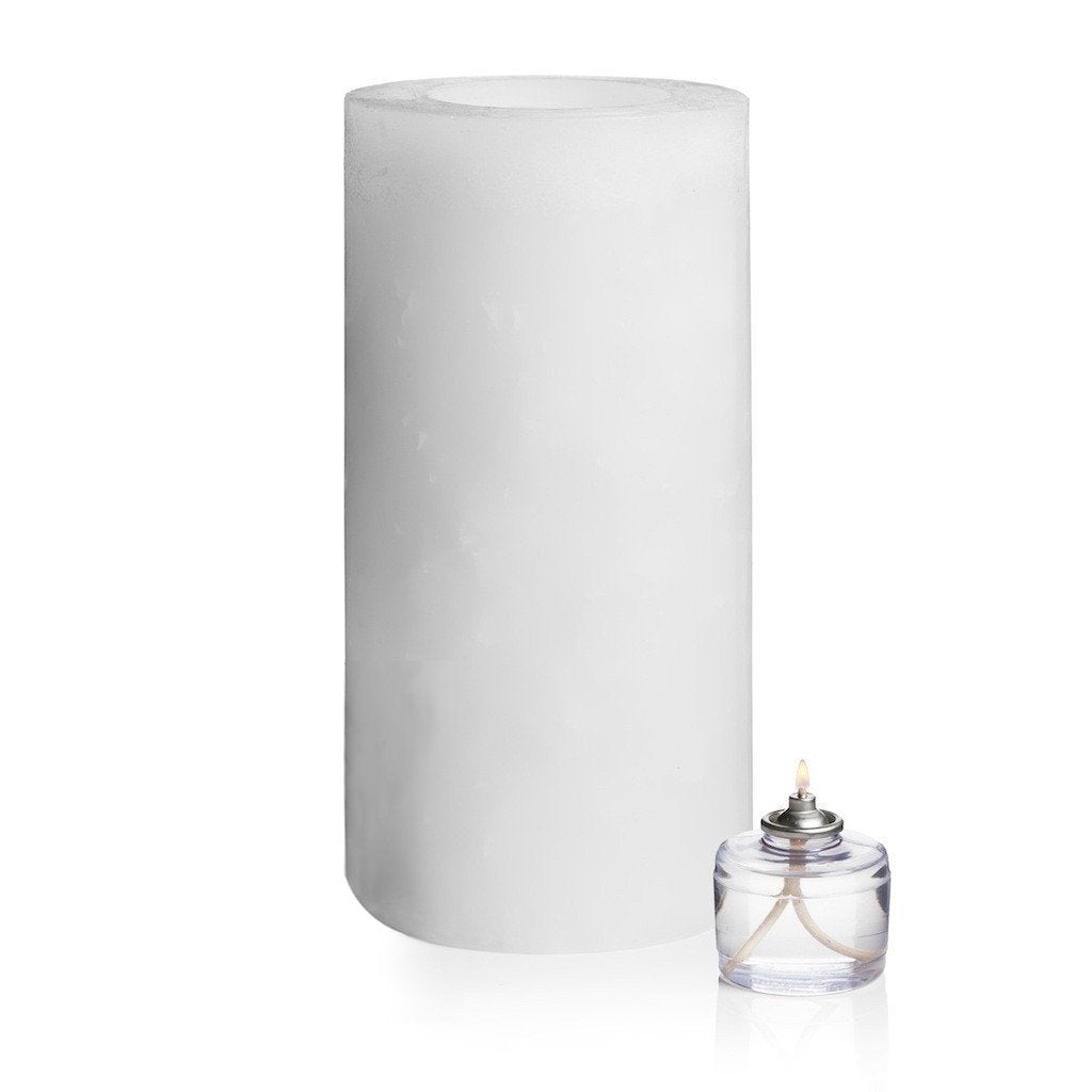 Stone Candles Luminaries White 6x12