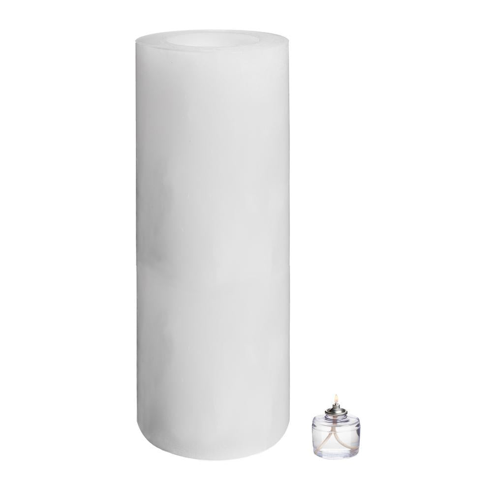 Stone Candles Luminaries White 6x18