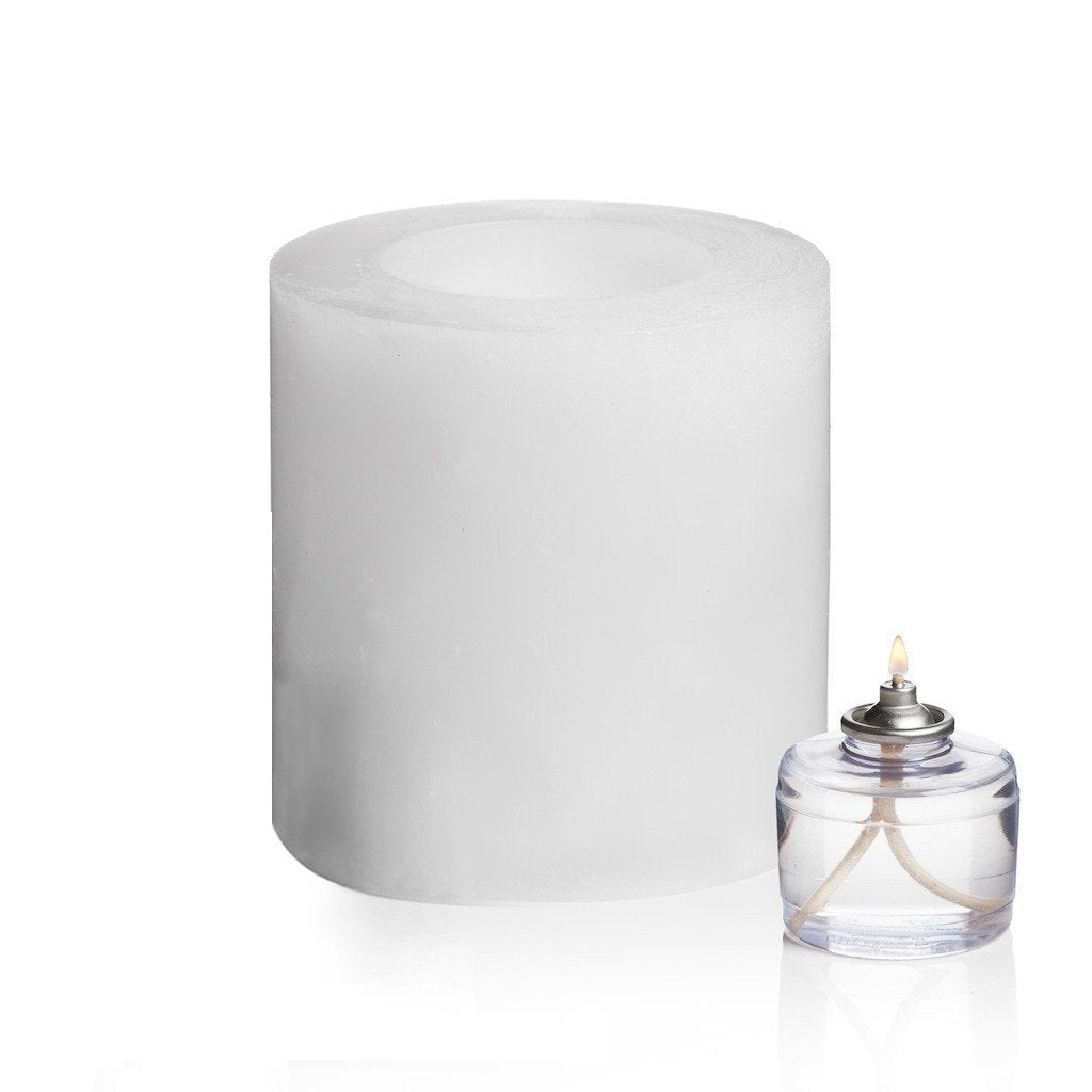 Stone Candles Luminaries White 6x6