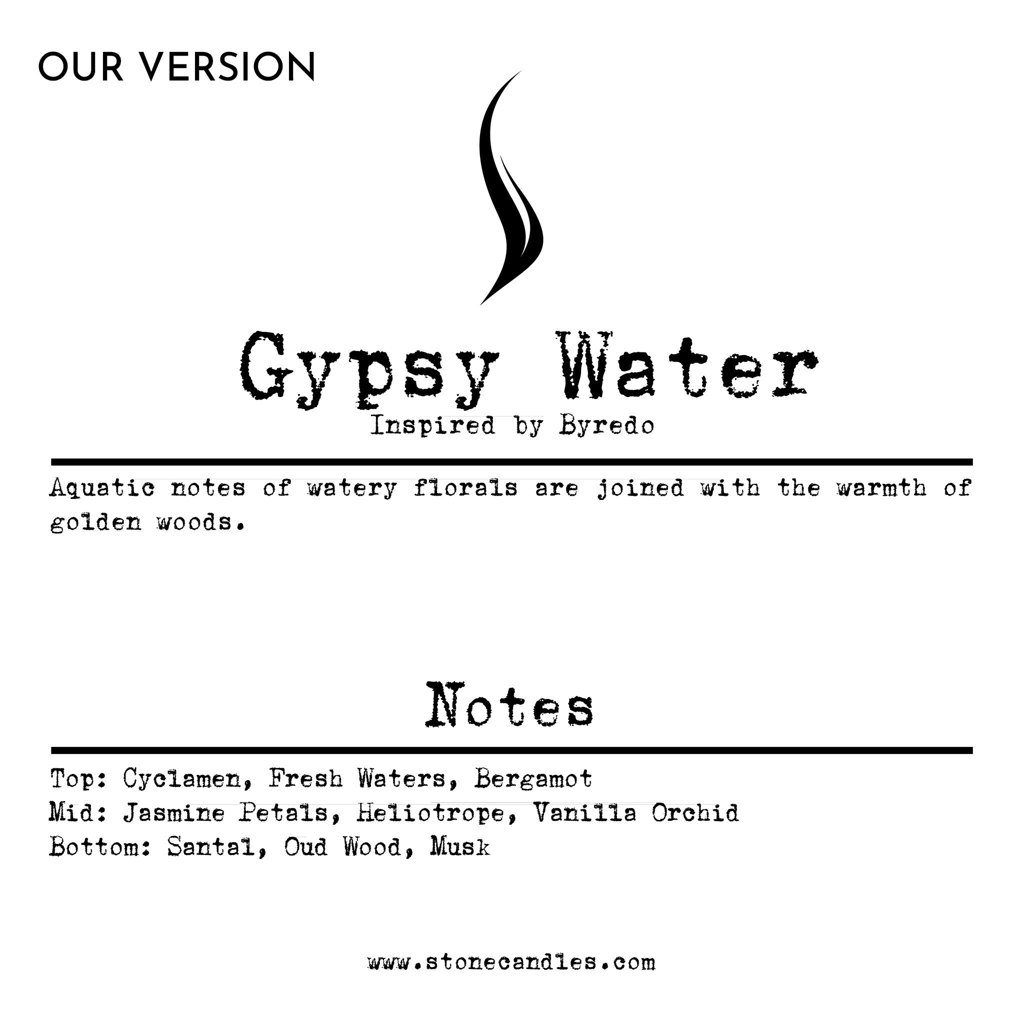 Gypsy Water (Our version) Sample Scent Strip