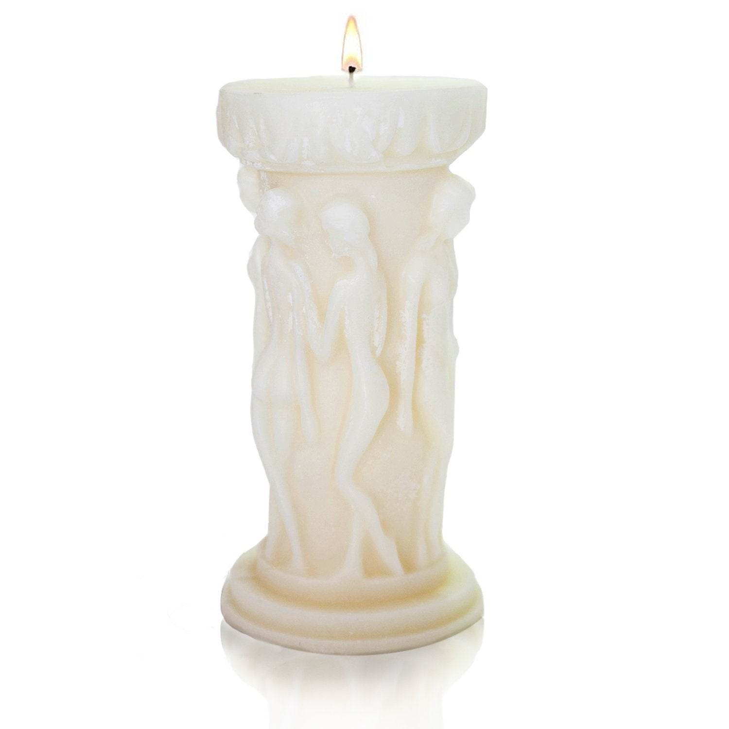 Stone Candles Statue Dancing Ladies Medium